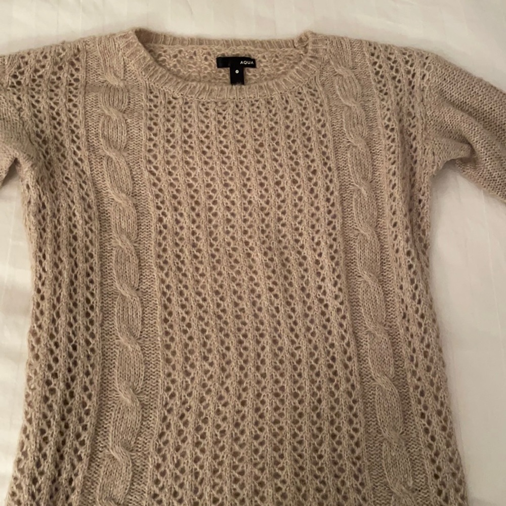 Aqua light brown/beige sweater with detailing